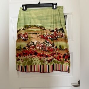 NWT New York city design co. Womans skirt knee length. Green city. Side zip,